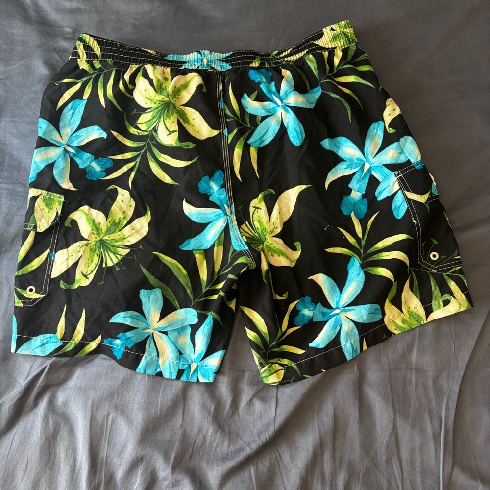 Floral Black and Blue Men's Shorts